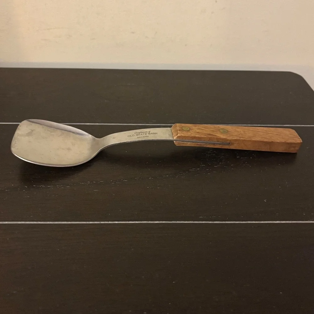 Vintage Ice Cream Spade | Old State Bank | Barlow Japan | Wood Handle | 9.5